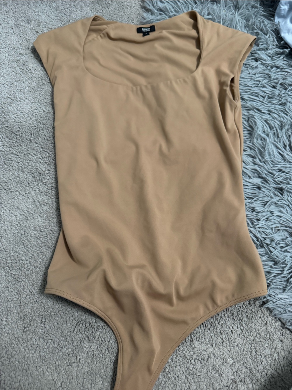 Express One-Shoulder Bodysuit in Camel